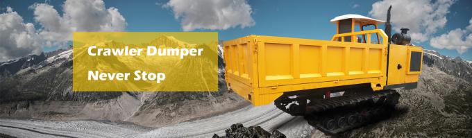 oil palm Transportation Rubber Track Crawler Carrier , Tracked Dump Truck with front loader 1